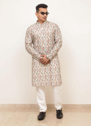 Multicolor Printed Leaf Kurta