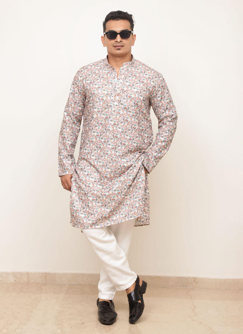 cotton kurta with crochet detail