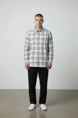 Rushe Classic Check Shirt - White & Black Checks