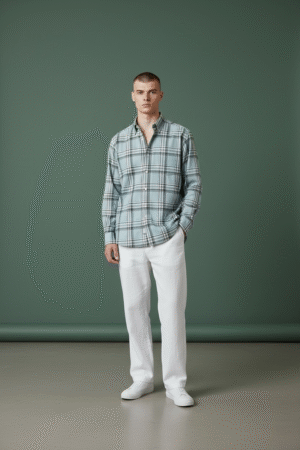 Rushe Classic Check Shirt - Sage Green Checks