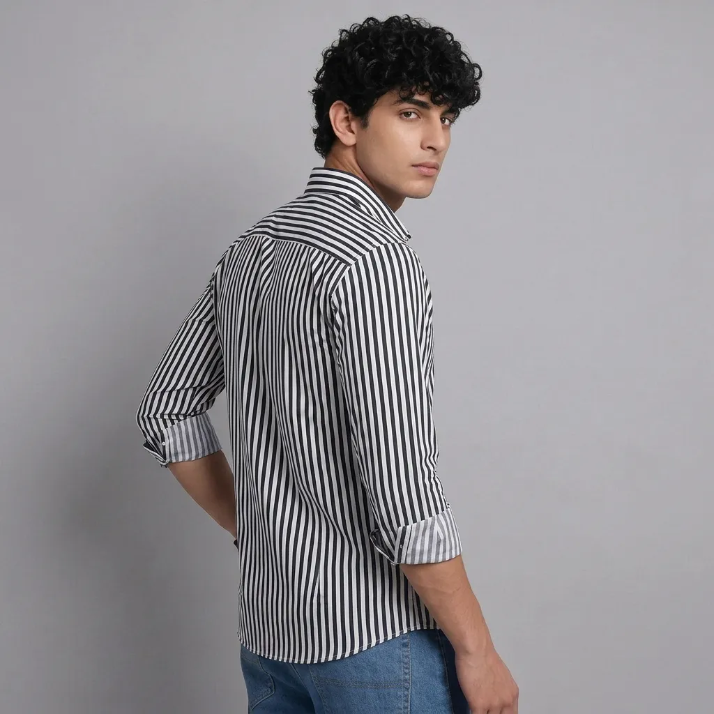 Black And White Striped Shirt 1