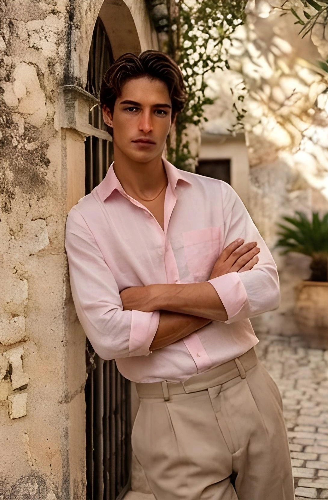 Pastel Pink Cotton Slub Shirt