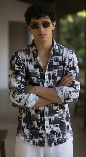 Rushe Abstract Brushstroke Printed Shirt 2