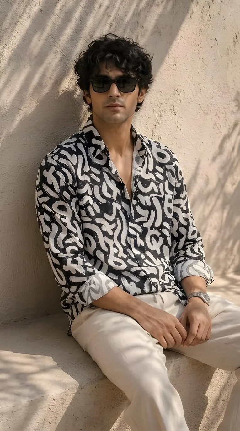 Rushe Monochrome Wave Printed Shirt 2
