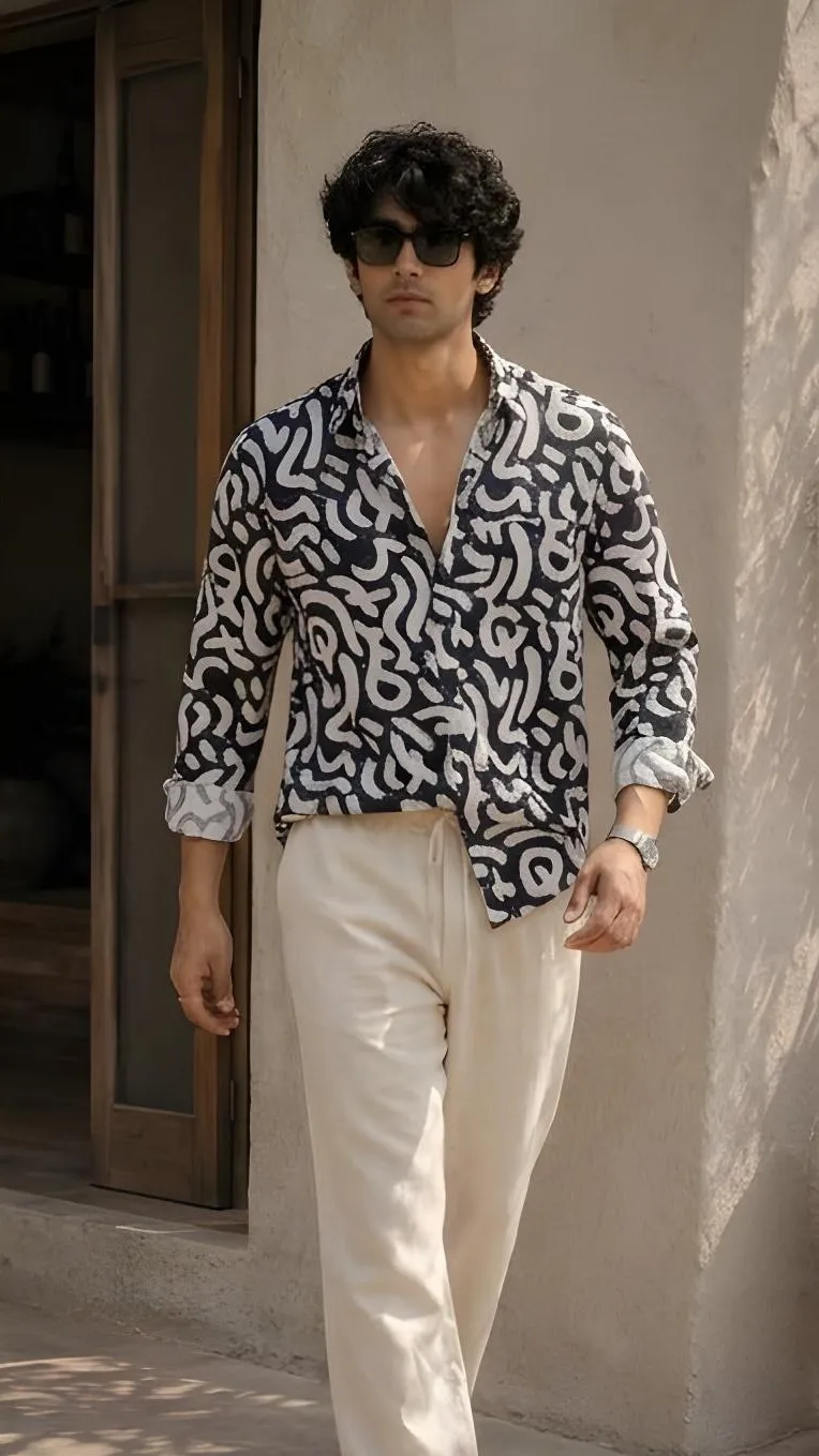 Rushe Monochrome Wave Printed Shirt 3